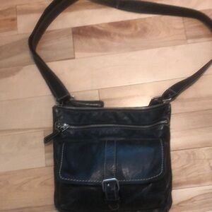Roots genuine leather cross body purse